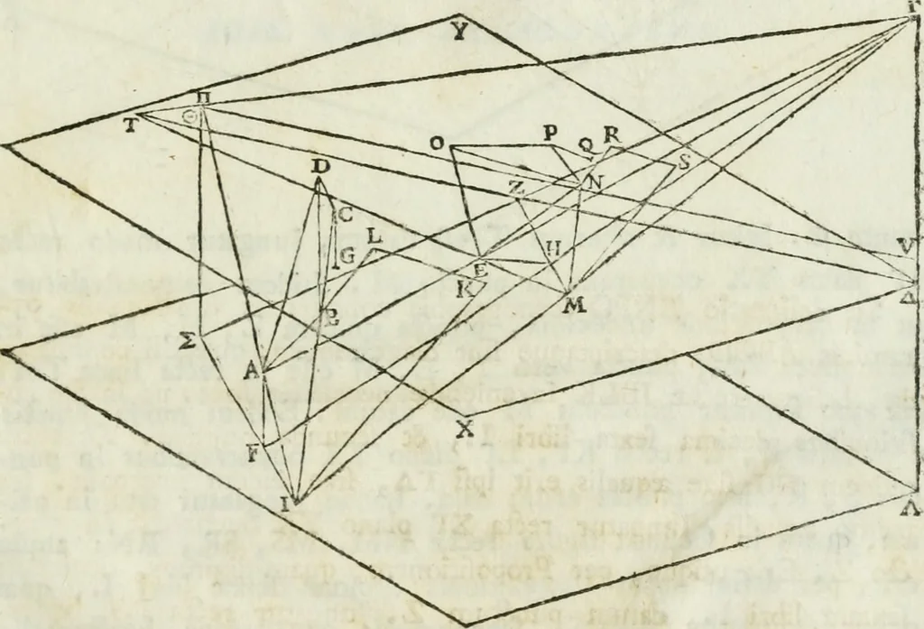 An illustration from Iosephi Torelli veronensis Elementorum prospectivae libri II : opus posthumum, 1788, leaf 154