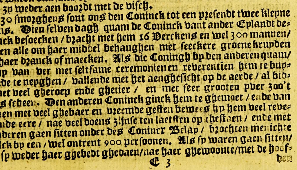 An illustration from Iournael ofte beschryvinghe van de wonderlijcke reyse, 1644, leaf 53