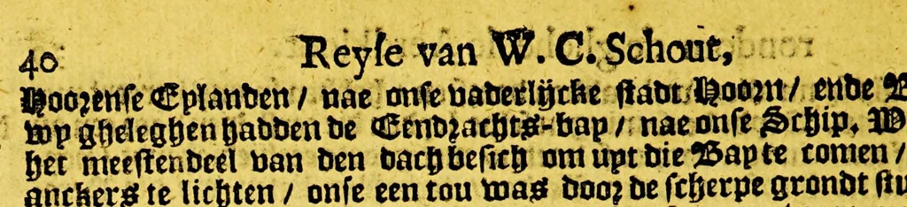 An illustration from Iournael ofte beschryvinghe van de wonderlijcke reyse, 1644, leaf 56