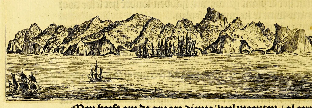 An illustration from Iournael vande Nassausche vloot, : ofte beschryvingh vande voyagie om den gantschen aerdt-kloot, ghedaen met elf schepen: onder't beleyd vanden Admirael Iaques L'Heremite, ende Vice-Admirael Geen Huygen Schapenham, inde jaeren 1623, 1624, 1625, en 1626. ., 1626, leaf 76