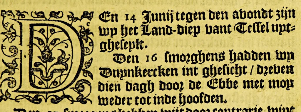 An illustration from Iournal ofte beschryvinghe van de wonderlicke reyse, : ghedaen door Willem Cornelisz Schouten van Hoorn, inde jaren 1615. 1616. en 1617. Hoe hy bezuyden de Strate van Magellanes een nieuwe passagie tot inde groote Zuydzee ontdeckt, en voort den gheheelen aerdkloot omgheseylt, heeft. Wat Eylanden, vreemde volcken en wonderlicke avontueren hem ontmoet zijn, 1618, leaf 17