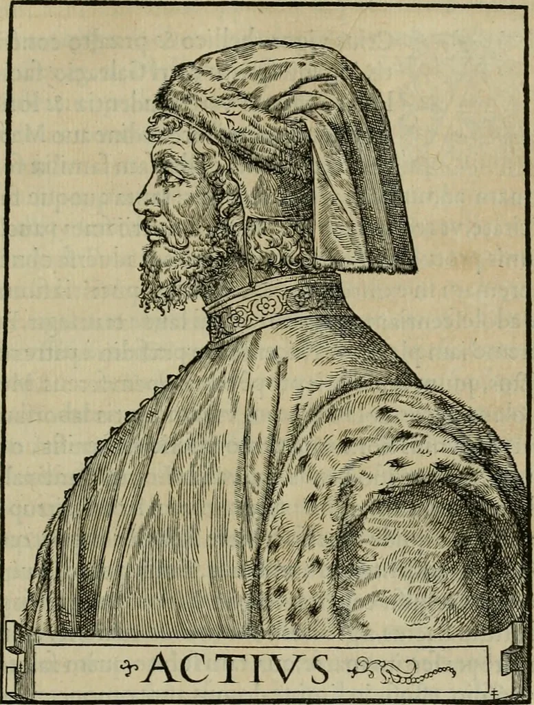 An illustration from Pavli Iovii novocomensis Vitae dvodecim vicecomitvm Mediolani principvm : ex Bibliotheca regia, 1549, leaf 118