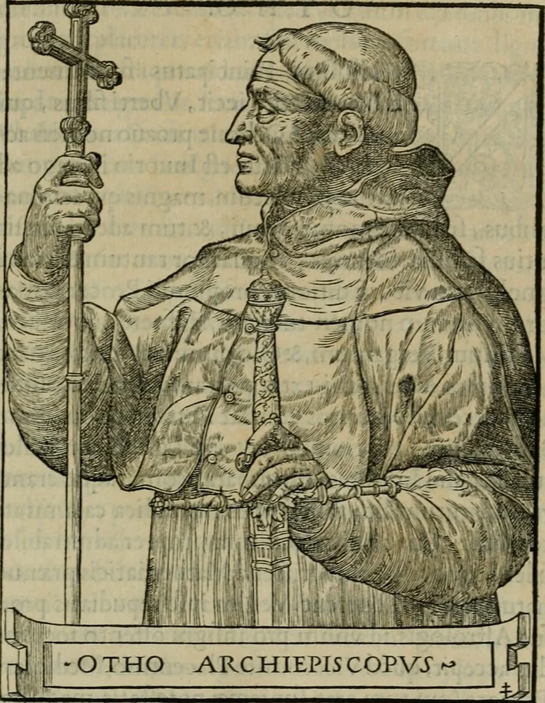 An illustration from Pavli Iovii novocomensis Vitae dvodecim vicecomitvm Mediolani principvm : ex Bibliotheca regia, 1549, leaf 16