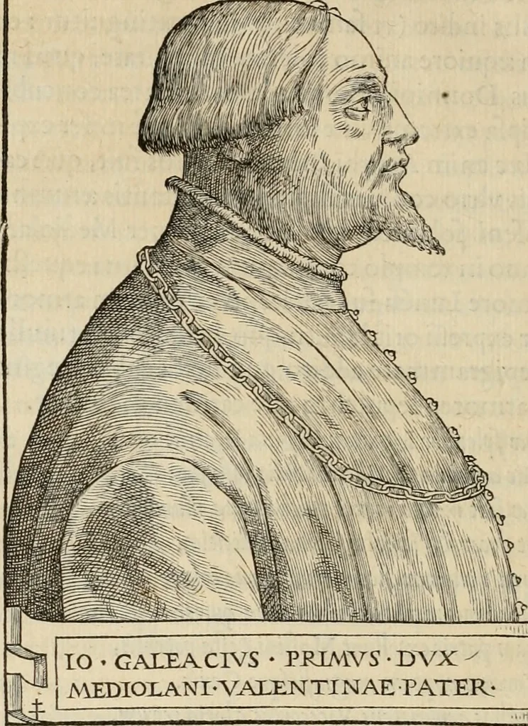 An illustration from Pavli Iovii novocomensis Vitae dvodecim vicecomitvm Mediolani principvm : ex Bibliotheca regia, 1549, leaf 173