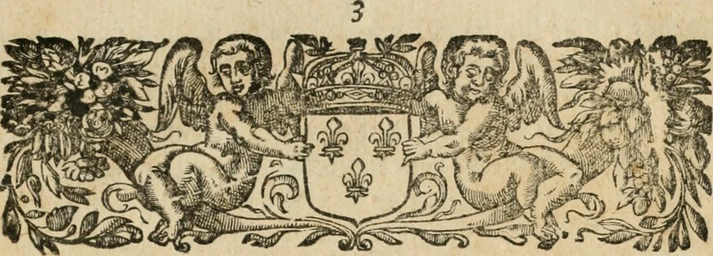 An illustration from Iovrnavx historiques: contenans tout ce qui s'est passé de plus remarquable dans le voyage du roy, & de Son Eminence, depuis leur depart de Paris, le 25. iuin de l'an 1659 : pour le traitté du mariage de sa majesté, & de la paix generale, jusqu'à leur retour : auec une exacte recherche de ce qui s'est fait dans le conferences des deux ministres, & dans le mariage du roy auec l'infante d'Espagne à Fontarabie, & à S. Iean de Lus : et leur entrée dans toutes les villes de leur passage, & leur triomphe dans leur bonne ville de Paris / par le Sieur F.C, 1660, leaf 186