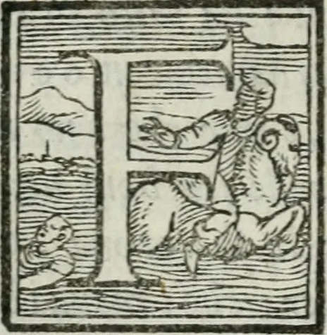An illustration from I piacevoli et ingeniosi discorsi in piv lettere compresi, e ne la lingua antica uolgari dechiariti. Nei qvali si contengono varii cherebizzi, e fantastiche fantasi philosophiche in varie materie, pur sempre à le uertù accostate, 1557, leaf 21