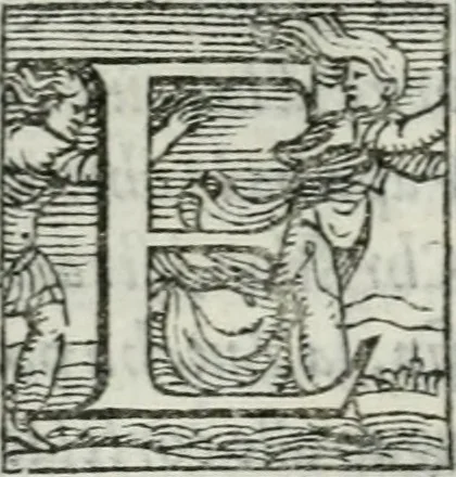 An illustration from I piacevoli et ingeniosi discorsi in piv lettere compresi, e ne la lingua antica uolgari dechiariti. Nei qvali si contengono varii cherebizzi, e fantastiche fantasi philosophiche in varie materie, pur sempre à le uertù accostate, 1557, leaf 25