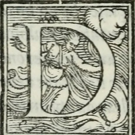 An illustration from I piacevoli et ingeniosi discorsi in piv lettere compresi, e ne la lingua antica uolgari dechiariti. Nei qvali si contengono varii cherebizzi, e fantastiche fantasi philosophiche in varie materie, pur sempre à le uertù accostate, 1557, leaf 27
