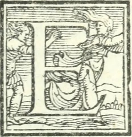 An illustration from I piacevoli et ingeniosi discorsi in piv lettere compresi, e ne la lingua antica uolgari dechiariti. Nei qvali si contengono varii cherebizzi, e fantastiche fantasi philosophiche in varie materie, pur sempre à le uertù accostate, 1557, leaf 48