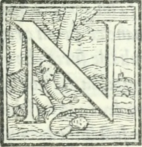 An illustration from I piacevoli et ingeniosi discorsi in piv lettere compresi, e ne la lingua antica uolgari dechiariti. Nei qvali si contengono varii cherebizzi, e fantastiche fantasi philosophiche in varie materie, pur sempre à le uertù accostate, 1557, leaf 82