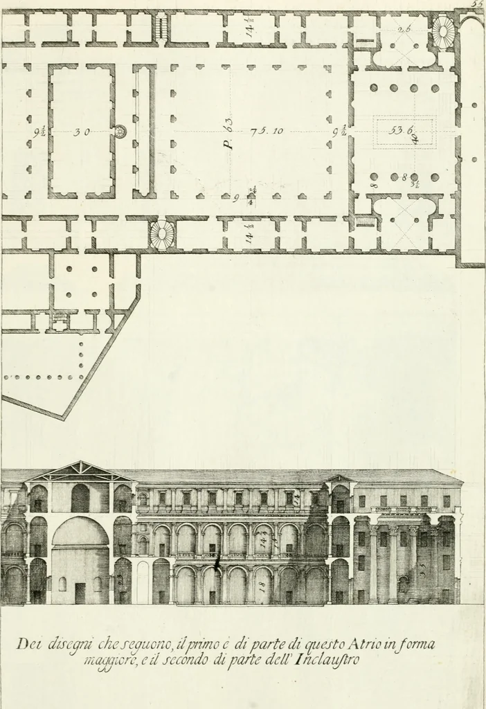 An illustration from I quattro libri dell'architettura di Andrea Palladio : ne quali dopo un breve trattato de' cinque ordini, e di quelli avvertimenti, che sono più necessarj nel fabbricare : si tratta delle case private, delle vie, dei ponti, delle piazze, dei xisti, e dei tempj, 1790, leaf 160