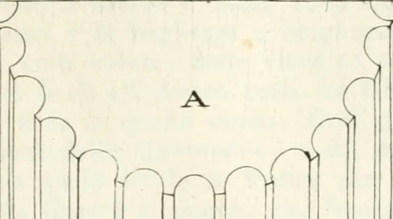 An illustration from I quattro libri dell'architettura di Andrea Palladio : ne quali dopo un breve trattato de' cinque ordini, e di quelli avvertimenti, che sono più necessarj nel fabbricare : si tratta delle case private, delle vie, dei ponti, delle piazze, dei xisti, e dei tempj, 1790, leaf 46