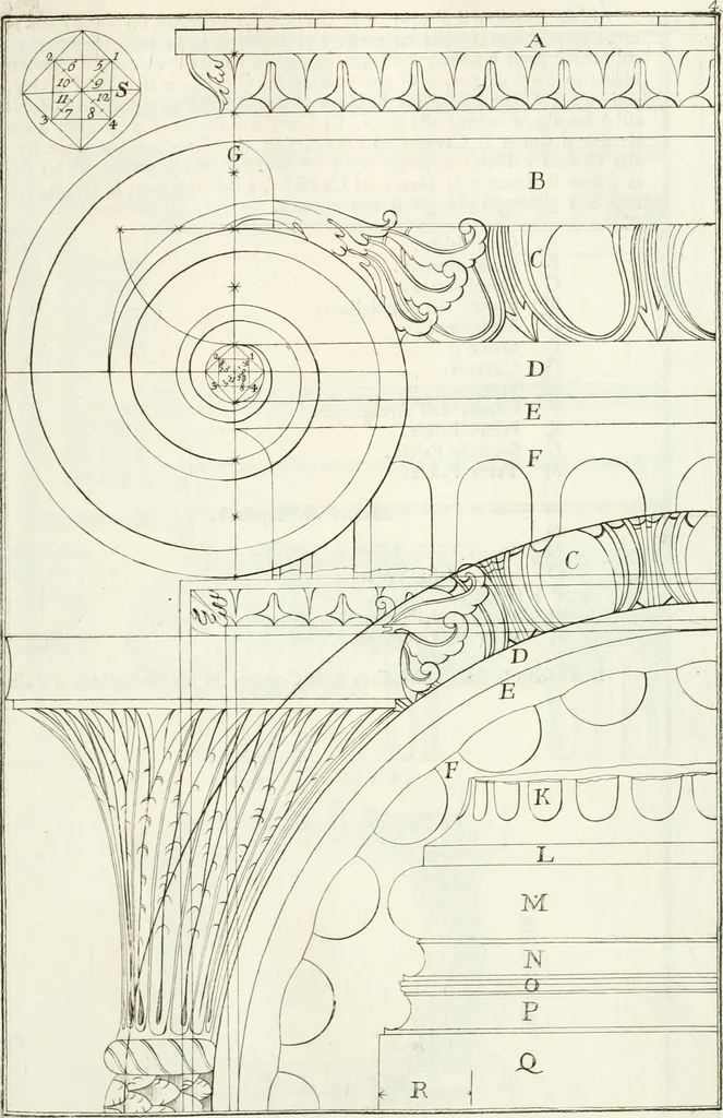 An illustration from I quattro libri dell'architettura di Andrea Palladio : ne quali dopo un breve trattato de' cinque ordini, e di quelli avvertimenti, che sono più necessarj nel fabbricare : si tratta delle case private, delle vie, dei ponti, delle piazze, dei xisti, e dei tempj, 1790, leaf 50