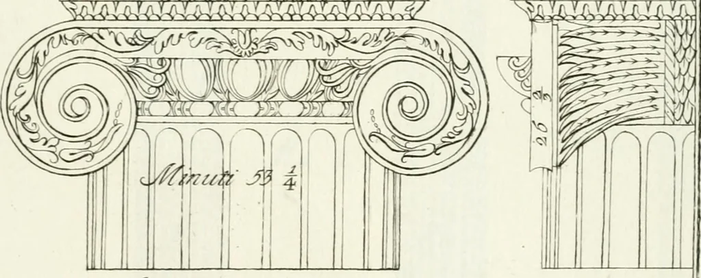 An illustration from I quattro libri dell'architettura di Andrea Palladio : ne quali dopo un breve trattato de' cinque ordini, e di quelli avvertimenti, che sono più necessarj nel fabbricare : si tratta delle case private, delle vie, dei ponti, delle piazze, dei xisti, e dei tempj, 1790, leaf 52