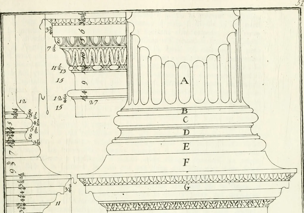 An illustration from I quattro libri dell'architettura di Andrea Palladio : ne quali dopo un breve trattato de' cinque ordini, e di quelli avvertimenti, che sono più necessarj nel fabbricare : si tratta delle case private, delle vie, dei ponti, delle piazze, dei xisti, e dei tempj, 1790, leaf 58