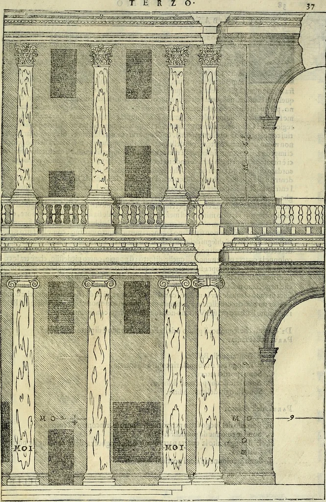 An illustration from I quattro libri dell'architettura di Andrea Palladio., 1581, leaf 182