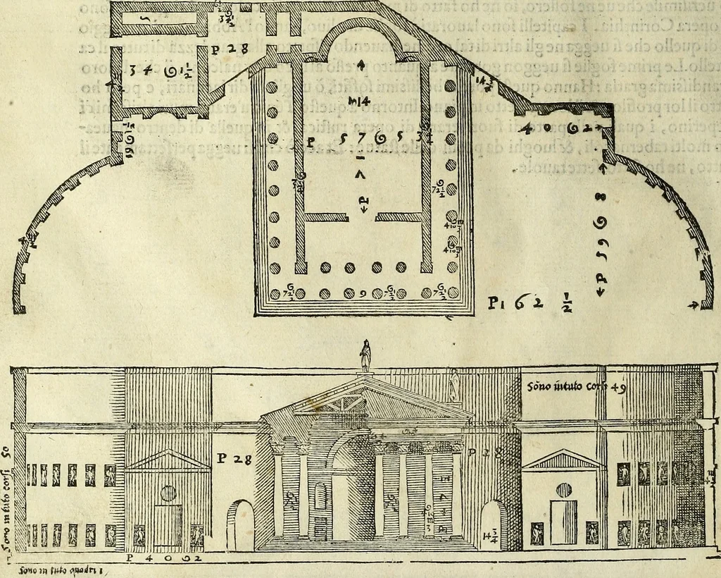 An illustration from I quattro libri dell'architettura di Andrea Palladio., 1581, leaf 209