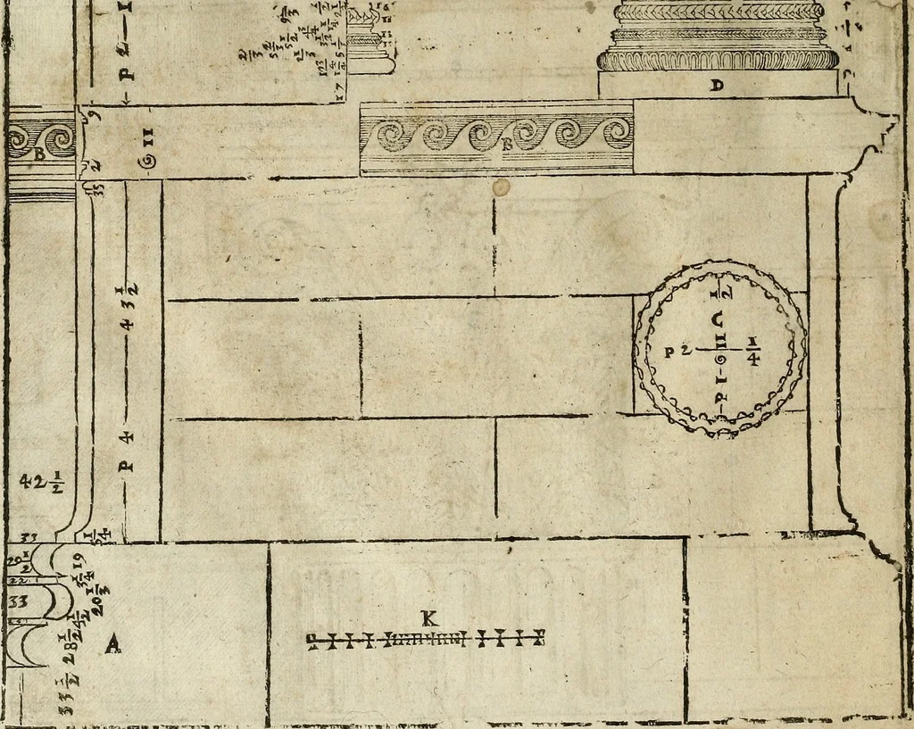 An illustration from I quattro libri dell'architettura di Andrea Palladio., 1581, leaf 215
