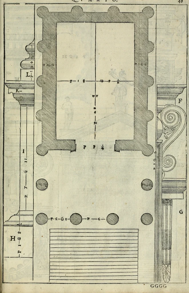 An illustration from I quattro libri dell'architettura di Andrea Palladio., 1581, leaf 242