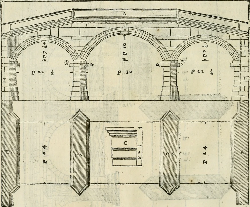 An illustration from I qvattro libri dell'architettvra, 1601, leaf 177