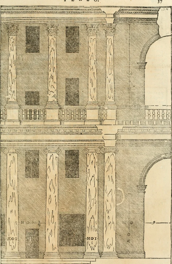 An illustration from I qvattro libri dell'architettvra, 1601, leaf 190