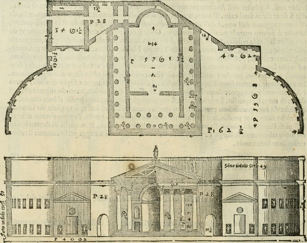 An illustration from I qvattro libri dell'architettvra, 1601, leaf 217
