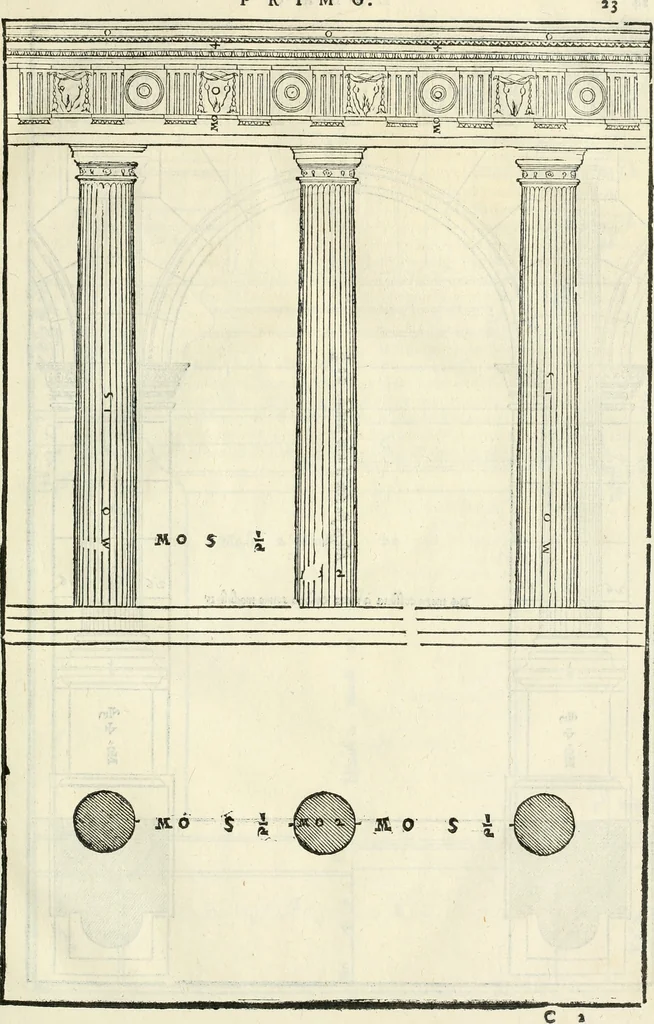An illustration from I qvattro libri dell'architettvra, 1601, leaf 28