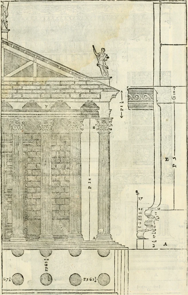 An illustration from I qvattro libri dell'architettvra, 1601, leaf 332