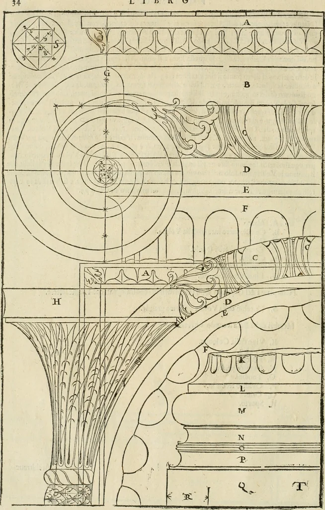 An illustration from I qvattro libri dell'architettvra, 1601, leaf 39