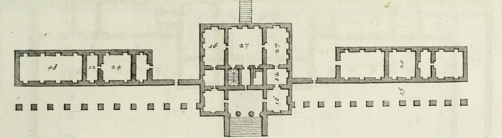 An illustration from I qvattro libri dell'architettvra di Andrea Palladio : ne' quali, dopo un breue trattato de' cinque ordini, & di quelli auertimenti, che sono piu necessarii nel fabricare; si tratta delle case private, delle vie, de i ponti, delle piazze, de i xisti, et de' tempij, 1771, leaf 126