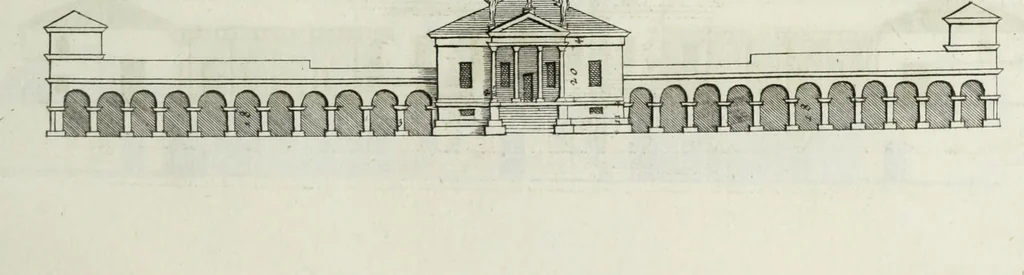 An illustration from I qvattro libri dell'architettvra di Andrea Palladio : ne' quali, dopo un breue trattato de' cinque ordini, & di quelli auertimenti, che sono piu necessarii nel fabricare; si tratta delle case private, delle vie, de i ponti, delle piazze, de i xisti, et de' tempij, 1771, leaf 126