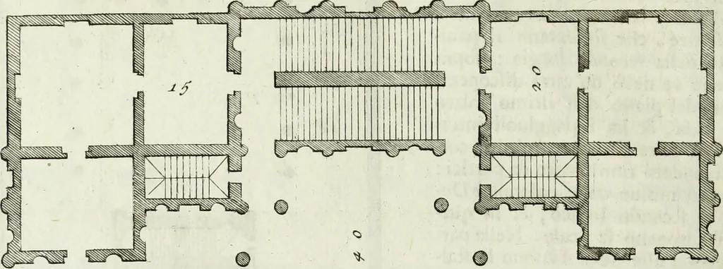 An illustration from I qvattro libri dell'architettvra di Andrea Palladio : ne' quali, dopo un breue trattato de' cinque ordini, & di quelli auertimenti, che sono piu necessarii nel fabricare; si tratta delle case private, delle vie, de i ponti, delle piazze, de i xisti, et de' tempij, 1771, leaf 147