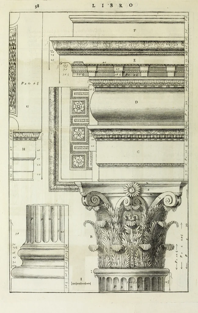 An illustration from I qvattro libri dell'architettvra di Andrea Palladio : ne' quali, dopo un breue trattato de' cinque ordini, & di quelli auertimenti, che sono piu necessarii nel fabricare; si tratta delle case private, delle vie, de i ponti, delle piazze, de i xisti, et de' tempij, 1771, leaf 257