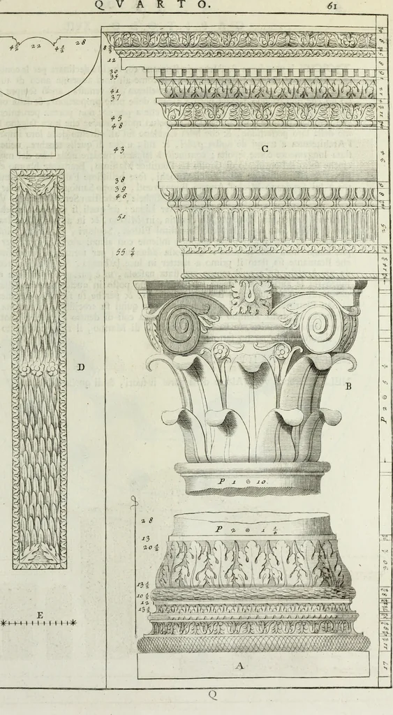 An illustration from I qvattro libri dell'architettvra di Andrea Palladio : ne' quali, dopo un breue trattato de' cinque ordini, & di quelli auertimenti, che sono piu necessarii nel fabricare; si tratta delle case private, delle vie, de i ponti, delle piazze, de i xisti, et de' tempij, 1771, leaf 260