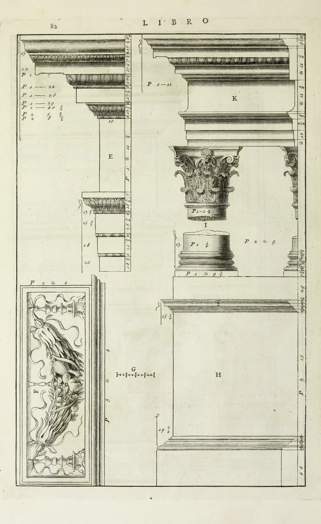 An illustration from I qvattro libri dell'architettvra di Andrea Palladio : ne' quali, dopo un breue trattato de' cinque ordini, & di quelli auertimenti, che sono piu necessarii nel fabricare; si tratta delle case private, delle vie, de i ponti, delle piazze, de i xisti, et de' tempij, 1771, leaf 281