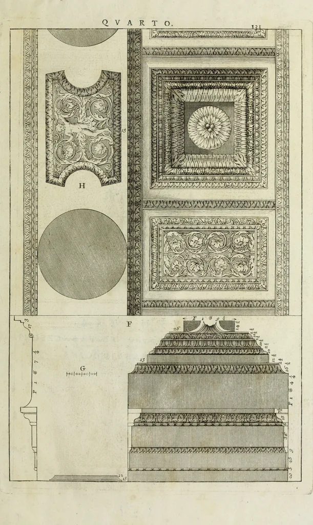 An illustration from I qvattro libri dell'architettvra di Andrea Palladio : ne' quali, dopo un breue trattato de' cinque ordini, & di quelli auertimenti, che sono piu necessarii nel fabricare; si tratta delle case private, delle vie, de i ponti, delle piazze, de i xisti, et de' tempij, 1771, leaf 330