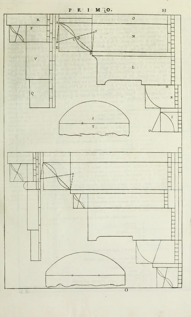 An illustration from I qvattro libri dell'architettvra di Andrea Palladio : ne' quali, dopo un breue trattato de' cinque ordini, & di quelli auertimenti, che sono piu necessarii nel fabricare; si tratta delle case private, delle vie, de i ponti, delle piazze, de i xisti, et de' tempij, 1771, leaf 60