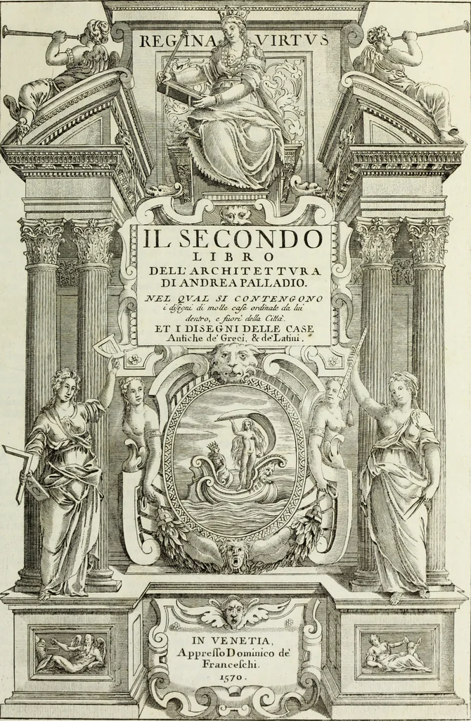 An illustration from I qvattro libri dell'architettvra di Andrea Palladio : ne' quali, dopo un breue trattato de' cinque ordini, & di quelli auertimenti, che sono piu necessarii nel fabricare; si tratta delle case private, delle vie, de i ponti, delle piazze, de i xisti, et de' tempij, 1771, leaf 72