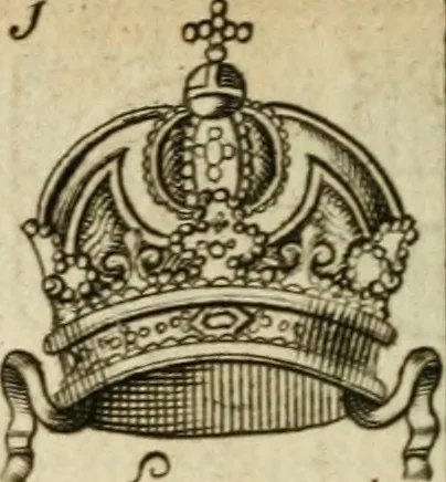 An illustration from The Irish compendium; or, Rudiments of honour. Containing the descents, marriages, issue, titles, posts, and seats of all the nobility of Ireland; with their arms, crests, supporters, mottos and Parliament robes ... Also a supplement, shewing the antiquity, dignity, and use of armories .., 1745, leaf 121