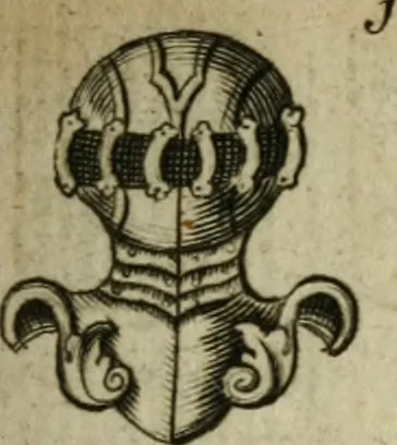 An illustration from The Irish compendium; or, Rudiments of honour. Containing the descents, marriages, issue, titles, posts, and seats of all the nobility of Ireland; with their arms, crests, supporters, mottos and Parliament robes ... Also a supplement, shewing the antiquity, dignity, and use of armories .., 1745, leaf 122