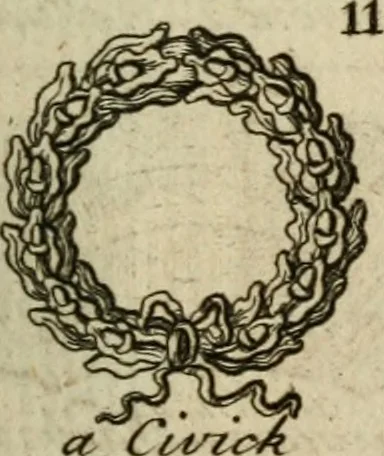An illustration from The Irish compendium; or, Rudiments of honour. Containing the descents, marriages, issue, titles, posts, and seats of all the nobility of Ireland; with their arms, crests, supporters, mottos and Parliament robes ... Also a supplement, shewing the antiquity, dignity, and use of armories .., 1745, leaf 122