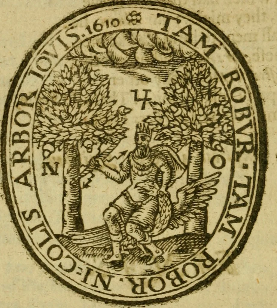 An illustration from The Iron Age : contayning the Rape of Hellen: The siege of Troy: The combate betwixt Hector and Aiax: Hector and Troilus slayne by Achilles: Achilles slaine by Paris: Aiax and Vlisses contend for the Armour of Achilles: The Death of Aiax, &c., 1632, leaf 87