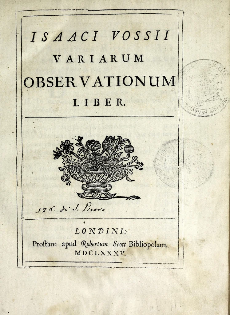 An illustration from Isaaci Vossii Variarum observationum liber, 1685, leaf 7