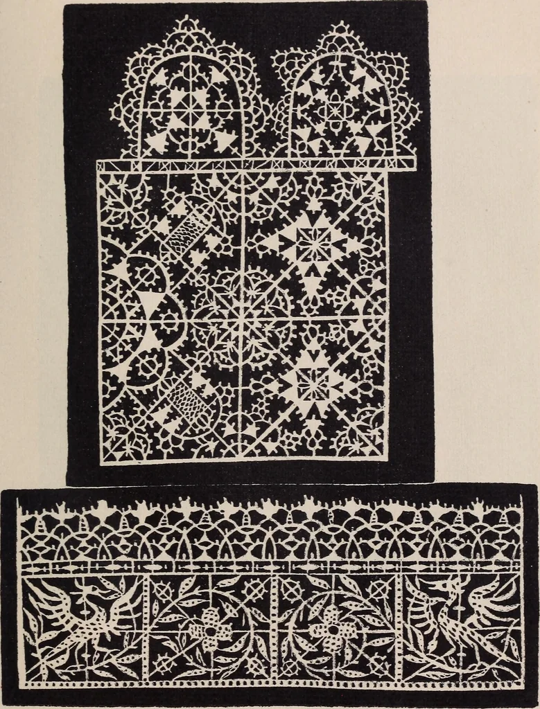 An illustration from I singolari e nuovi disegni per lavori di bianchería, 1909, leaf 60