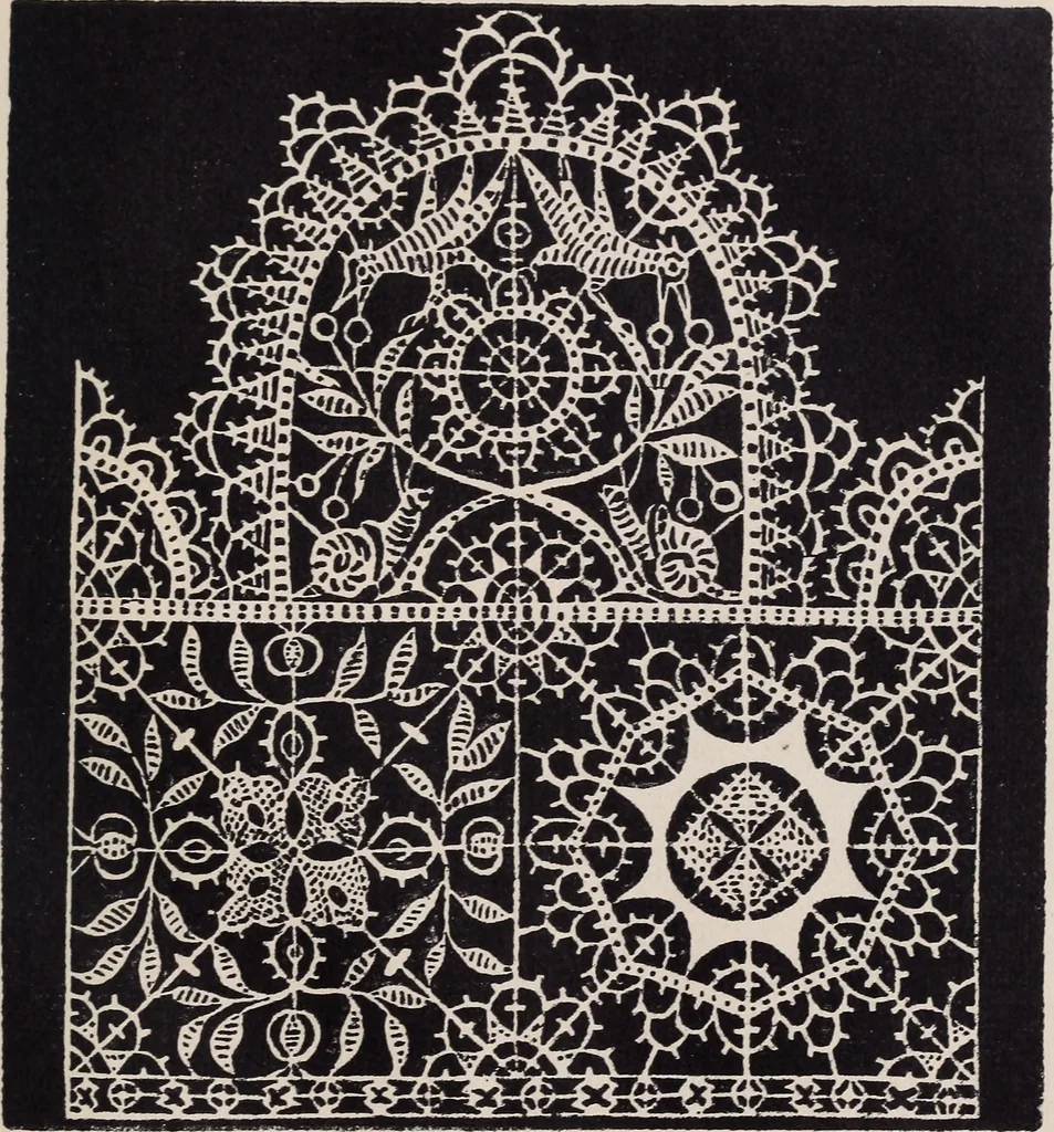 An illustration from I singolari e nuovi disegni per lavori di bianchería, 1909, leaf 62