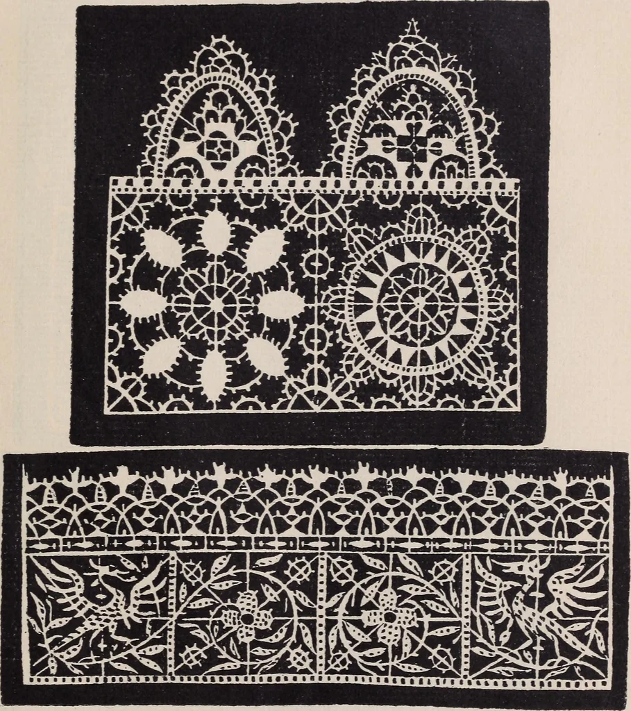 An illustration from I singolari e nuovi disegni per lavori di bianchería, 1909, leaf 64