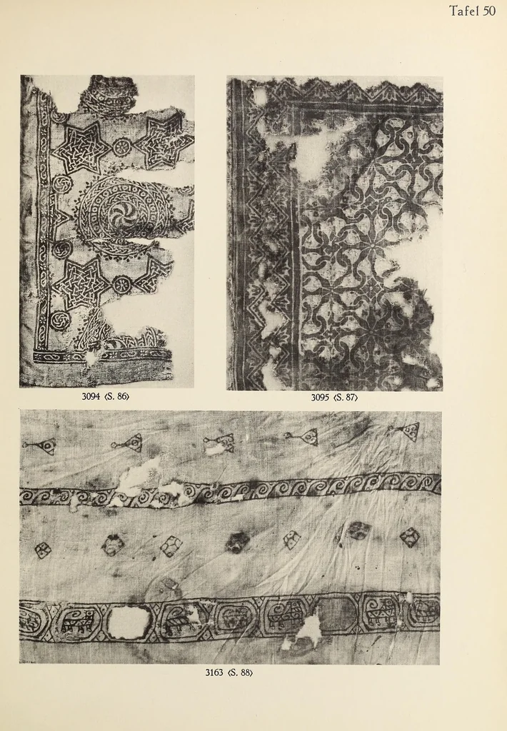 An illustration from Islamische Stoffe aus ägyptischen Gräbern in der Islamischen Kunstabteilung und in der Stoffsammlung des Schlossmuseums, 1927, leaf 197