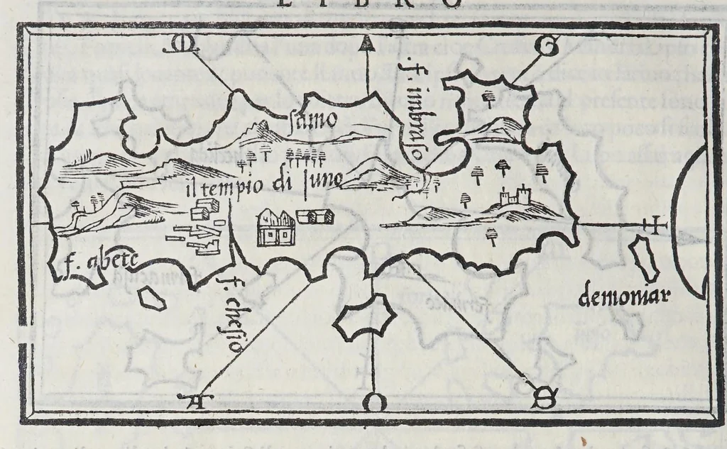 An illustration from Isolario, 1561, leaf 136