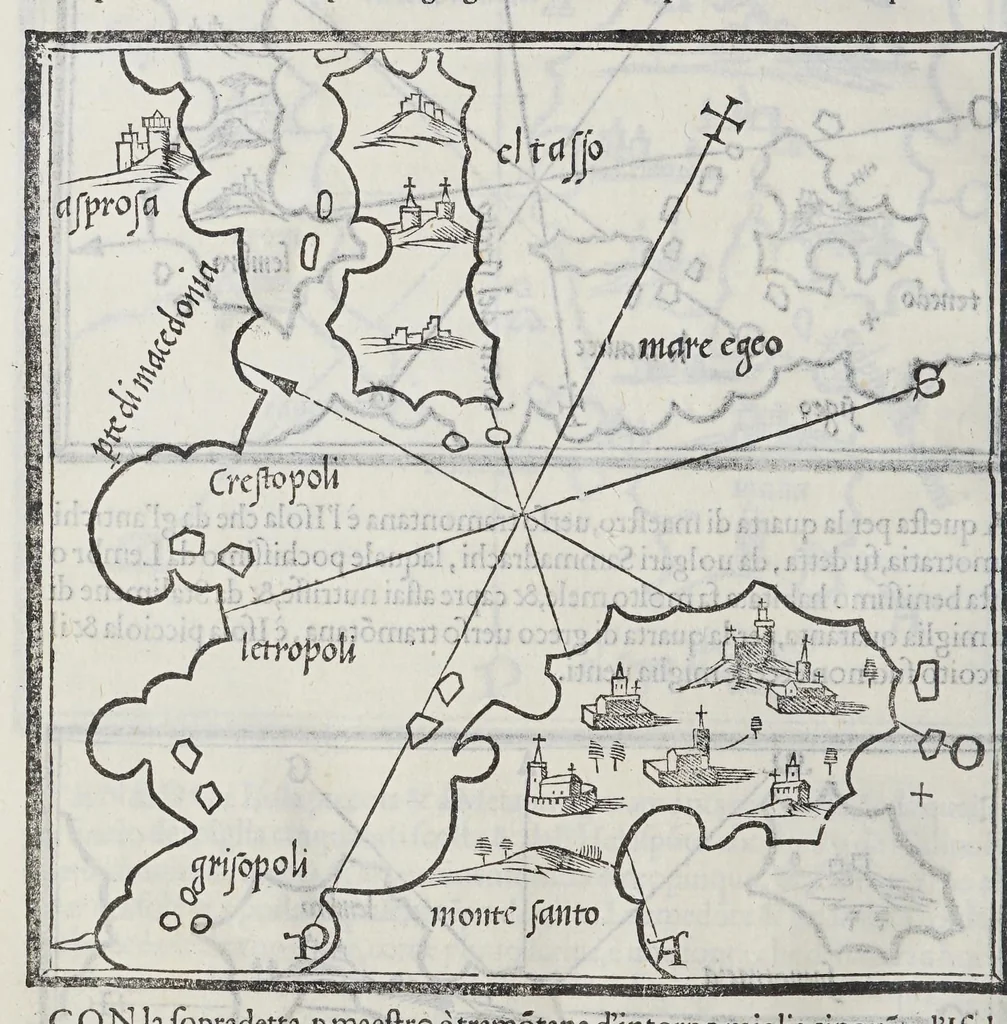 An illustration from Isolario, 1561, leaf 142