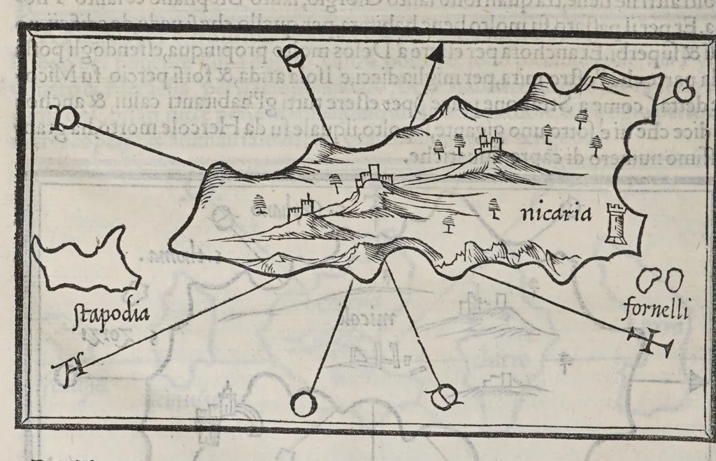 An illustration from Isolario di Benedetto Bordone nel qual si ragiona di tutte l'isole del mondo, con li lor nomi antichi & moderni, historie, fauole, & modi del loro viuere, & in qual parte del mare stanno, & in qual parallelo & clima giaciono, 1547, leaf 116